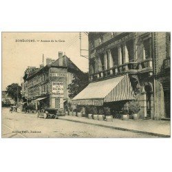 54 HOMECOURT. Avenue de la Gare 1925. Café Lorraine, Hôtel Terminus. Affiche Bières Maxeville et Tacot