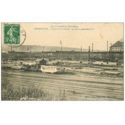 carte postale ancienne 54 HOMECOURT. Parc à poutrelles Aciéries Marine 1913