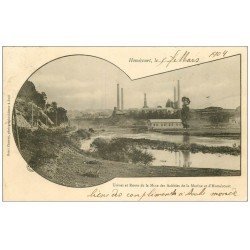 carte postale ancienne 54 HOMECOURT. Usines Route Mine Aciéries de la Marine 1904