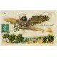 carte postale ancienne 54 JOEUF. Fantaisie avec Aéroplane 1910. Carte émaillographie