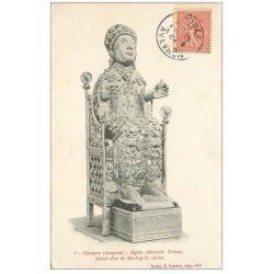 carte postale ancienne 12 CONQUES. Statue d'Or de Sainte-Foy 1904. Eglise abbatiale Trésor
