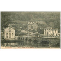 carte postale ancienne 54 JOEUF. Le Pont et Café Rue de l'Abattoir 1909