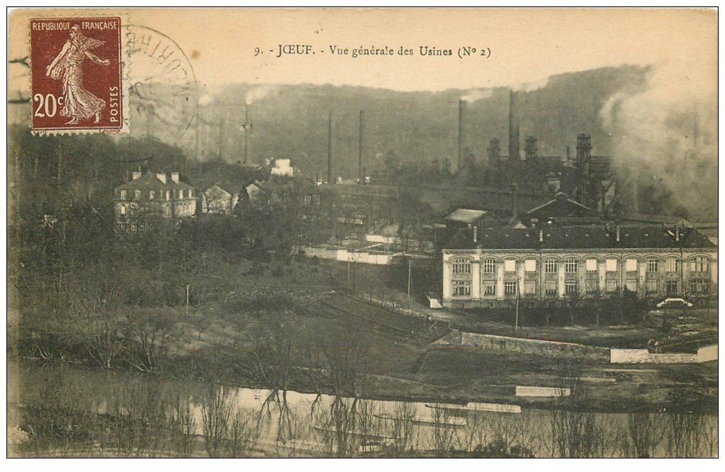 carte postale ancienne 54 JOEUF. Les Usines 1922
