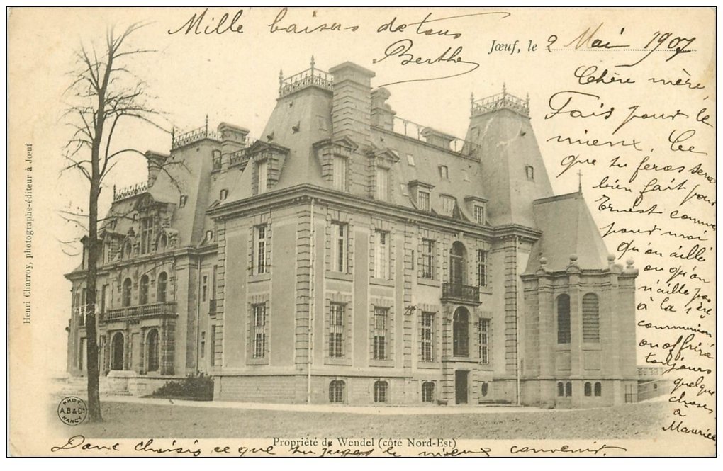 carte postale ancienne 54 JOEUF. Propriété de Wendel 1907