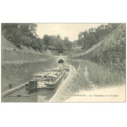 54 LIVERDUN. La Tranchée et Péniches sortie du Tunnel (Narval)