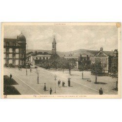 carte postale ancienne 12 DECAZEVILLE. Hôtel France et Eglise