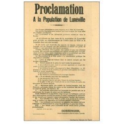 carte postale ancienne 54 LUNEVILLE. Proclamation à la Population de 1914