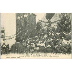 carte postale ancienne 12 Fêtes de LACALM. Cortège au Foiral pour Décoration du Clairon Rolland en 1913
