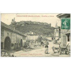 carte postale ancienne 54 PIERRE-PERCEE. Grand'Rue et Château 1909
