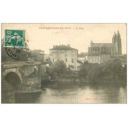 carte postale ancienne 54 SAINT-NICOLAS-DE-PORT. Le Pont 1909