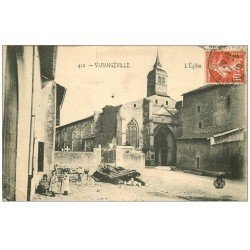 carte postale ancienne 54 VARANGEVILLE. L'Eglise et Enfants 1910