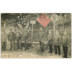54 VILLERUPT. Frontière Gendames Français et Allemands 1906 vélo et Chiens