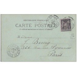 carte postale ancienne Rare 54 LUNEVILLE. Le Square. Superbe carte pionnière 1899. Timbre 10 centimes