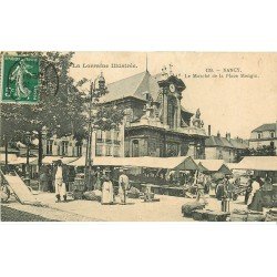 carte postale ancienne 54 NANCY. Le Marché Place Mengin. Carte restaurée et renforcée