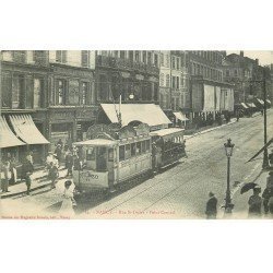 carte postale ancienne 54 NANCY. Rue Saint-Dizier Point Central. Tramway 1909. Bord droit mou...