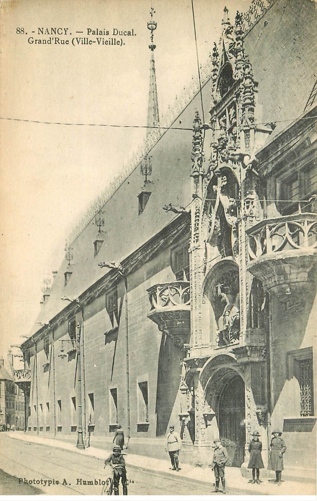 carte postale ancienne 54 NANCY. Grande Rue Palais Ducal 1923