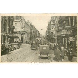 carte postale ancienne 54 NANCY. Point-Central rue Saint-Jean Banque National et Cinéma1929. Timbre absent