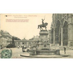 carte postale ancienne 54 NANCY. Place Saint-Epure Statue René II 1907 Palais Gouvernement