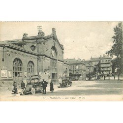 carte postale ancienne 54 NANCY. La Gare voiture camionanciens