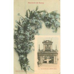 carte postale ancienne 54 NANCY. Porte Saint-Nicolas et Fleurs 1908