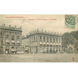 carte postale ancienne 54 NANCY. Place Stanislas et Théâtre 1907