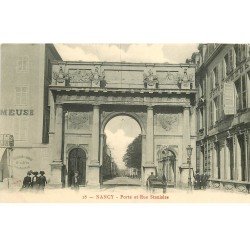 carte postale ancienne 54 NANCY. Porte Stanislas et Rue Hôtel de la Meuse