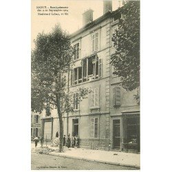 carte postale ancienne 54 NANCY. Bombardement 10 bis Boulevard Lobau Epicerie et Boucherie