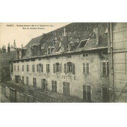 carte postale ancienne 54 NANCY. Bombardement Rue du Général Drouot. Bonneterie Charleville