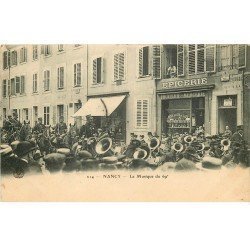 carte postale ancienne 54 NANCY. La Musique du 69° Régiment 1905 Epicerie et Fanfare Militaire