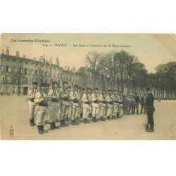 carte postale ancienne 54 NANCY. Militaires les Bleus à l'Exercice Place Carnot 1907