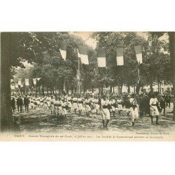 carte postale ancienne 54 NANCY. Rentrée du 20° Corps. Sociétés de Gymnastique arrivent au Cenotaphe