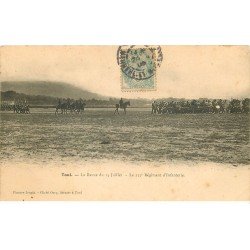 carte postale ancienne 54 TOUL. Revue di 14 Juillet du 155° Régiment d'Infanterie