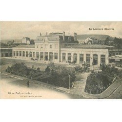 carte postale ancienne 54 TOUL. La Gare attelages