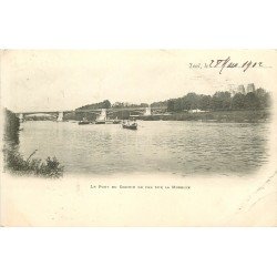 carte postale ancienne 54 TOUL. Pont Chemin de Fer sur Moselle 1902