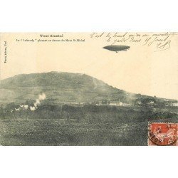 carte postale ancienne 54 TOUL. Le Lebaudy planant au dessus du Mont Saint-Michel 1908 Dirigeable Avion Zeppelin Ballon