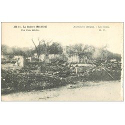 carte postale ancienne 55 AUZECOURT. Le Village 1916. Blancs bord droit...