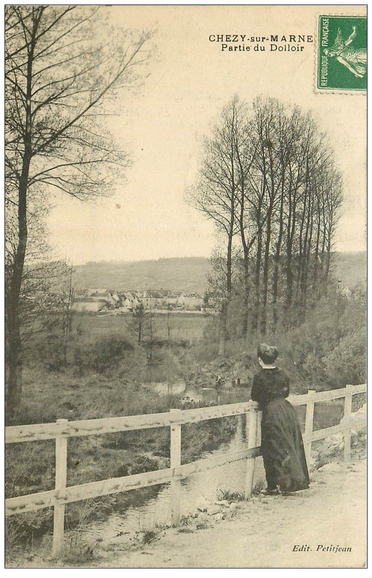 carte postale ancienne 02 CHEZY-SUR-MARNE. Partie du Dolloir 1913