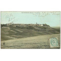 carte postale ancienne 55 HATTONCHATEL. Le Village. Timbre Taxe 1906