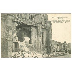 carte postale ancienne 55 LA CROIX-SUR-MEUSE. Eglise bombardée 1915