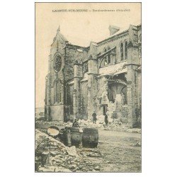 carte postale ancienne 55 LA CROIX-SUR-MEUSE. Eglise bombardée incendiée 1915