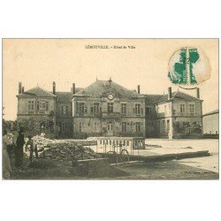 55 LEROUVILLE. Hôtel de Ville avec Paveurs 1913