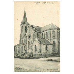 carte postale ancienne 55 MECRIN. Eglise bombardée