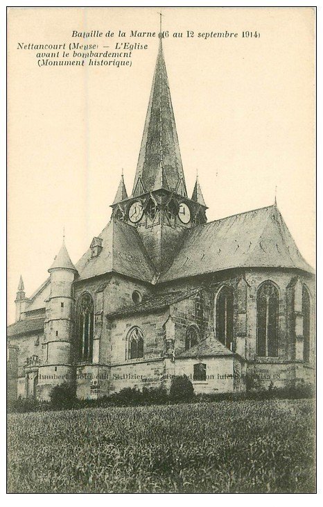 carte postale ancienne 55 NETTANCOURT. Eglise