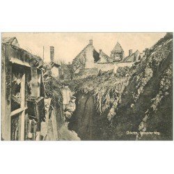 carte postale ancienne 02 CHIVRES. Gedeckter Weg. Soldats Allemands dans Tranchées