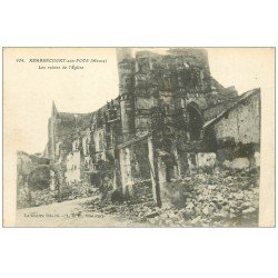 carte postale ancienne 55 REMBERCOURT-AUX-POTS. Ruines Eglise 1916