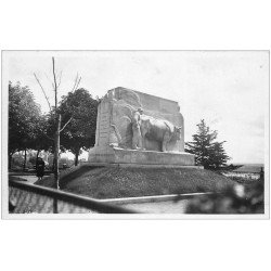 carte postale ancienne 12 RODEZ. Monument François Fabié. Carte photo émaillographie. Un Laboureur et Boeuf