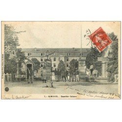 carte postale ancienne 55 SAINT-MIHIEL. Quartier Coison 1912 Militaires et Cavalier