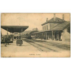 carte postale ancienne 55 SAINT-MIHIEL. Train dans la Gare 1911