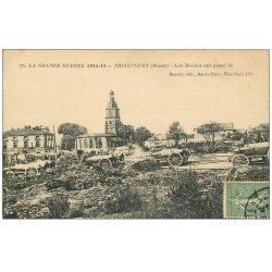 carte postale ancienne 55 TRIAUCOURT. Chariots Militaires 1916