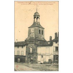 carte postale ancienne 55 VARENNES-EN-ARGONNE. Tour Horloge Eglise Saint-Gengoult 1910. Où fut arrêté la Voiture Royale